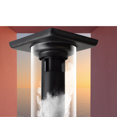 Thoát sàn chống mùi hôi inox 304 mạ đen cao cấp Hiwin FD-2218B 100x100mm