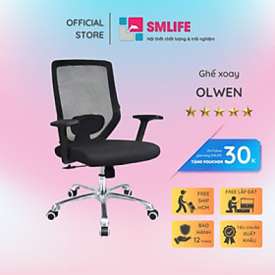 Ghế xoay nhân viên bọc lưới SMLIFE Olwen