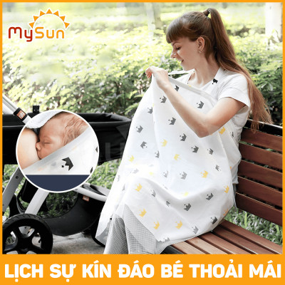 Khăn choàng che cho bé con bú ti khi ra ngoài đường che nắng MySun