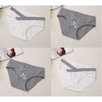 Sét 4 quần lót/chíp bầu Azuno Az1003 cạp chéo Cotton họa tiết không đường may