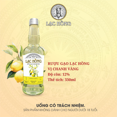 [COMBO 6 CHAI] Rượu Gạo Lạc Hồng Vị Chanh Vàng thơm ngon dễ uống được chưng cất từ gạo lên men 330ml
