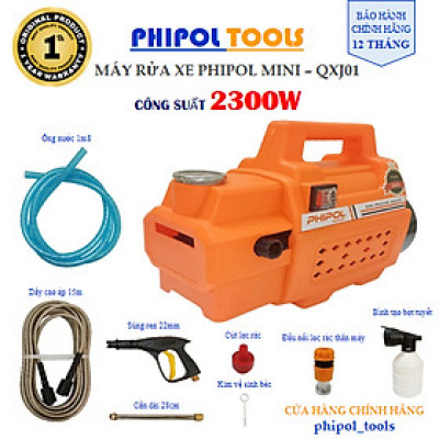 Máy rửa xe công suất 2300W PHIPOL TOOLS QXJ01 đa năng dễ sử dụng tặng đầy đủ phụ kiện - Hàng Chính Hãng
