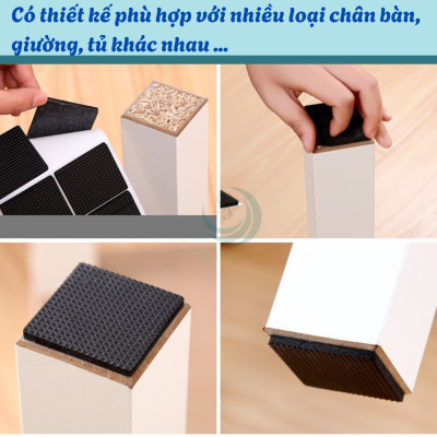 Bộ Lót Chân Nội Thất Đa Năng (48 Miếng) Miếng Lót Êm – Sàn Yên Tĩnh, Nhà Gọn Gàng Bộ Lót Chống Xước Siêu Bám – Chân Bàn Ghế “Không Làm Phiền” Chân Êm Sàn Mượt – Combo 48 Miếng Lót Nội Thất