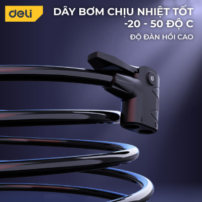 Bơm Xe Đạp Xe Máy Deli Tools Tích Hợp Đồng Hồ Áp Suất Tối Đa 160psi Nhỏ Gọn Dễ Dàng Mang Theo Mọi Nơi DL880005