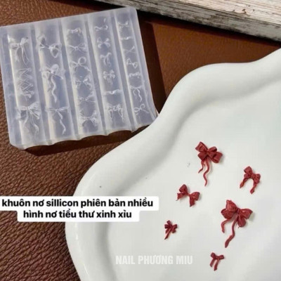 Khuôn in 3D Silicon Tạo Hình Nơ Nút Dài Ngắn 25 Mẫu To Nhỏ Làm Nail Phong Cách Tiểu Thư Điệu Đà Đáng Yêu Trang Trí Móng Nghệ Thuật