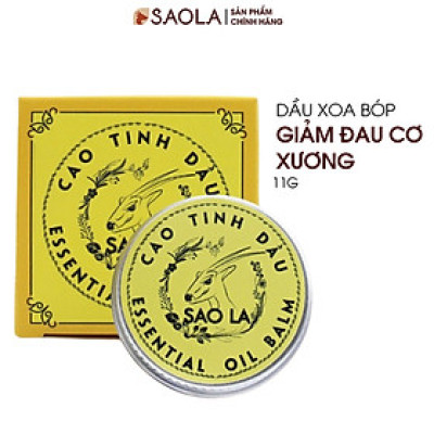 Cao tinh dầu Sao la (Saola Essential Oil Balm) 11g - Hỗ trợ giảm đau lưng, nhức mỏi, đau khớp, giúp ngủ ngon. Sản phẩm sản xuất từ các loại dược liệu thiên nhiên - Hàng Chính Hãng