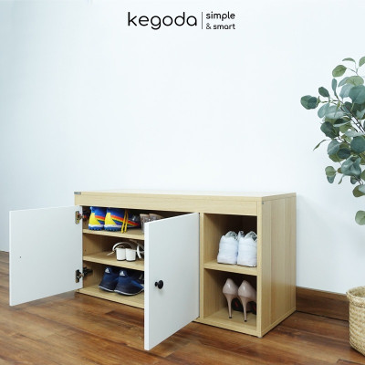 Tủ Giày Nhiều Ngăn Có Ghế Ngồi Dài 100cm, Để Giày Dép Cỡ Lớn Thương Hiệu KEGODA KGD70