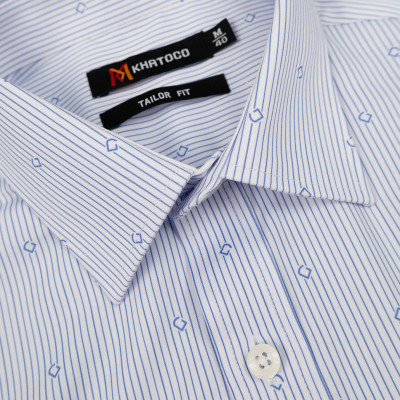 Áo sơ mi nam KHATOCO dài tay họa tiết A1MD498T1-CNIN622-2609-D