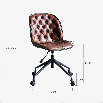 Ghế xoay làm việc tại nhà Beetle 7-P1 Nội thất Capta Ghế văn phòng nhỏ gọn lưng nhựa nệm PVC chân tăng giảm độ cao hiện đại 