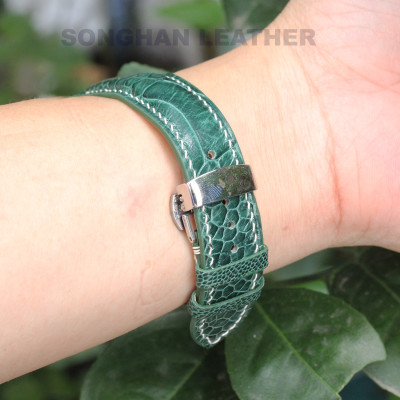 Dây Đeo Thay Thế Dành Cho Apple Watch Da Đà Điểu Vân To Khóa Gập Hoàn Thiện Thủ Công, Dây Da Apple Watch Series 2,3,4,5,6,7 Size 38mm,40mm,41mm,42mm,44mm,45mm Hàng Chính Hãng Songhan Leather