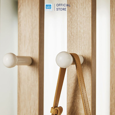 Kệ Gỗ Để Đồ Đa Năng Có Móc Treo Kèm Nệm Ngồi Hiện Đại Cho Phòng Khách Thương Hiệu SIB Decor KG36