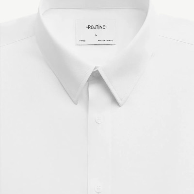 Áo sơ mi trắng nam vải bamboo dày dặn Form Fitted - RT 10F24SHL095 | ROUTINE CÀ MAU