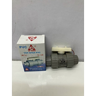Van hai (2) đầu rắc co 21 nhựa PVC Jiarong _ UB004