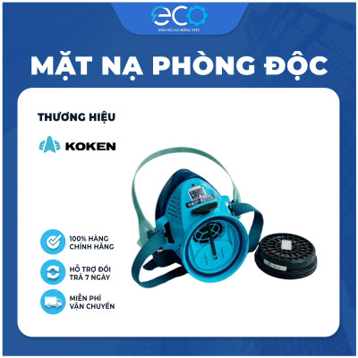 Combo mặt nạ phòng độc phun thuốc trừ sâu Koken G7 Nhật Bản kèm kính chống hoá chất, chống đọng sương 3M 1621AF