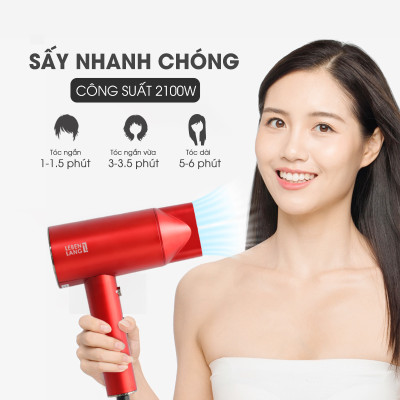 Máy sấy tóc Lebenlang LBL3088 công suất 2100W của Đức, chống xơ rối tóc bằng công nghệ ion - Hàng Chính Hãng