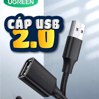 Ugreen UG10315US103TK 1.5M màu Đen Cáp tín hiệu nối dài USB 2.0 lõi thuần đồng - HÀNG CHÍNH HÃNG