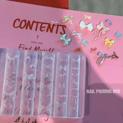 Khuôn in 3D Silicon Tạo Hình Nơ Nút Dài Ngắn 25 Mẫu To Nhỏ Làm Nail Phong Cách Tiểu Thư Điệu Đà Đáng Yêu Trang Trí Móng Nghệ Thuật