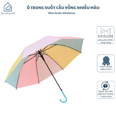 Ô Trong Suốt Cầu Vồng Nhiều Màu, Dài 70cm, Đường Kính 95cm, Phù Hợp Sự Kiện, Sống Ảo - HÀNG CHÍNH HÃNG MINIIN