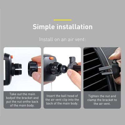 Giá đỡ điện thoại trên ô tô Baseus Easy Control Clamp Car Mount Holder SUYK- Hàng chính hãng