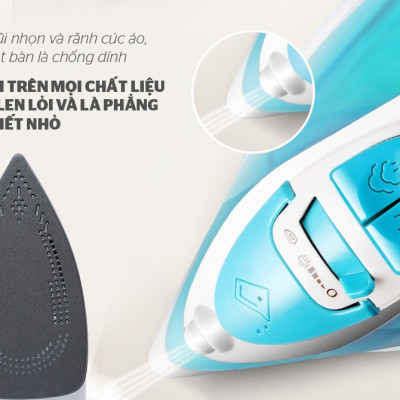 Bàn Là Hơi SUNHOUSE SHD2065 - Công Suất 1600W - Thân Nhựa ABS Chịu Nhiệt Tốt - Mặt Bàn Là Chống Dính - Phun Hơi Liên Tục - Tiện Lợi Với 5 Chế Độ Là - Hàng Chính Hãng