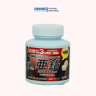Viên nhai bổ sung Kẽm Orihiro Most Chewable 180 viên