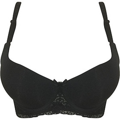 Áo Ngực Trơn Dây Ren Có Gọng Đệm Vừa Zuen THA2061 - Đen