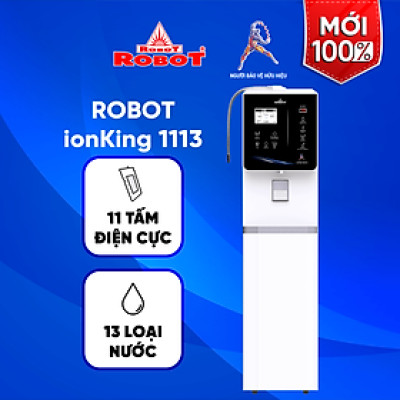 Máy Lọc Nước Điện Giải Ion Kiềm Thương Hiệu ROBOT IonKing 1113 Chế Độ Nóng Thông Minh Lạnh 11 Tấm Điện Cực Titanium Phủ Platinum - Hàng Chính Hãng