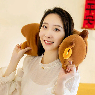 Thú nhồi bông capybara đứng đội quả cam đáng yêu - Size từ 70cm đến 1m1 - Quà tặng gấu bông chuột lang dáng dài êm mịn.