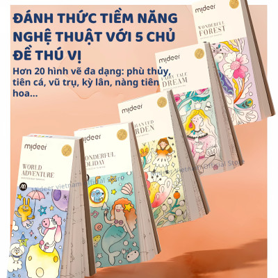 Tranh Tô Màu Nước Kèm Cọ Mideer Watercolour Painting cho bé