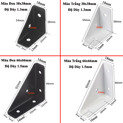 Ke Góc Vuông KUNBE Giá Đỡ Góc Đồ Nội Thất Hình Tam Giác Ke Góc 90 Độ Chốt Giữ 3 Mặt Cố Định Chắc Chắn
