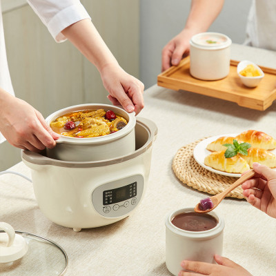 NỒI NẤU CHÁO, NINH HẦM CÁCH THỦY ĐA NĂNG VỪA NẤU VỪA HẤP KÈM 2 CỐC SỨ 0,5L - HÀNG CHÍNH HÃNG