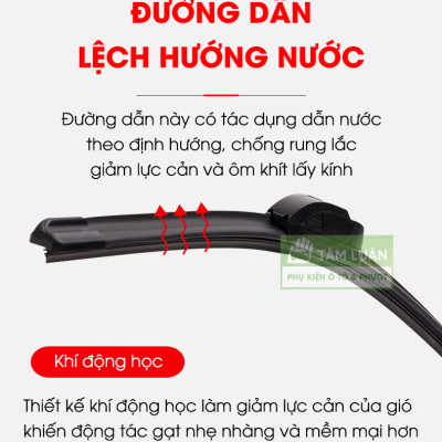 Gạt mưa ô tô silicon Tâm Luân, KHÔNG XƯƠNG - Thân mềm, gạt sạch - không tiếng ồn - độ bền cao - không bị oxi hoá, độ bền lên đến 10 năm