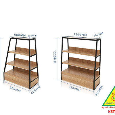 Kệ gỗ trưng bày rau củ quả, kệ trưng bày sản phẩm, hàng hóa KST422 - NỘI THẤT LẮP RÁP VIENDONGADV