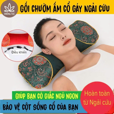 Gối Massage Ngải Cứu Làm Nóng – Thư Giãn Vai Gáy, Giảm Nhức Mỏi Hiệu Quả