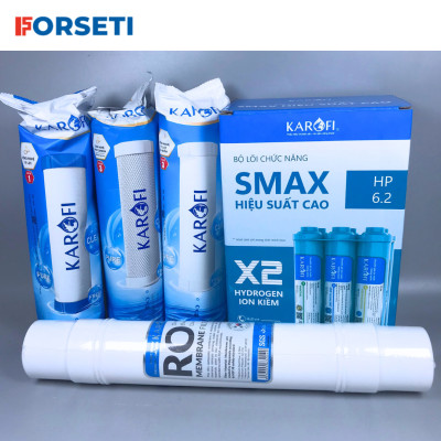 Combo 10 Lõi lọc Karofi - Đúc Nguyên Khối SMAX Hiệu Suất Cao HP 6.2 - Màng RO 100GDP Hàn Quốc - Alkaline - Hydrogen - Hàng Chính Hãng