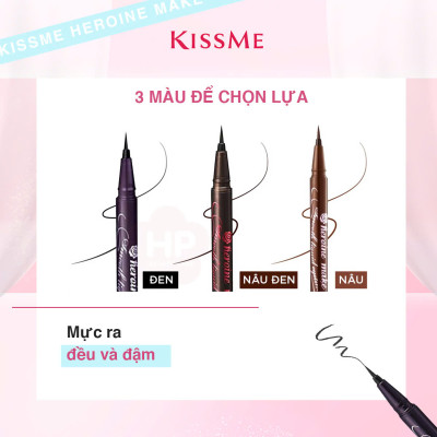 Bút Kẻ Mắt Nước Siêu Chống Trôi Nét Kẻ Siêu Sắc Mãnh Kissme Heroine Make Smooth Liquid Eyeliner (Màu Nâu)