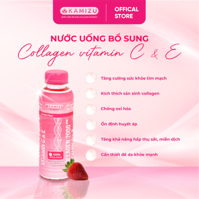 Kamizu Nước uống bổ sung Collagen Vitamin C - Lốc 6 chai