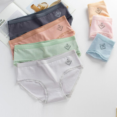 BỘ 5 quần lót nữ COTTON viền ren gợi cảm, co giãn tốt LW002