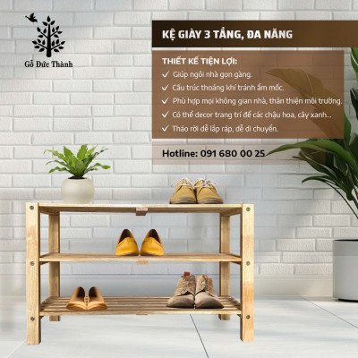 Kệ giày 3 tầng, tháo rời Đức Thành 47371