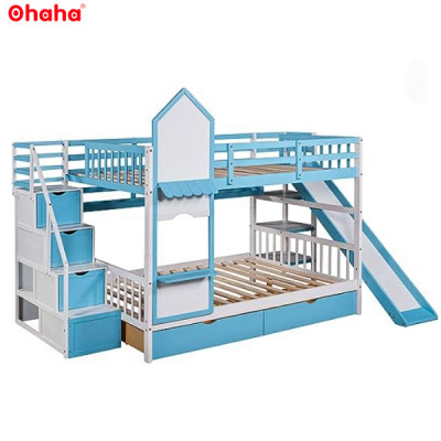 GIƯỜNG TẦNG THÔNG MINH CAO CẤP CÓ CẦU TRƯỢT OHAHA - GTCC011