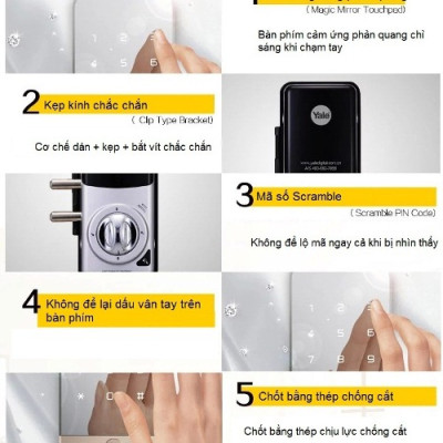 Khóa điện tử cửa kính YDG313