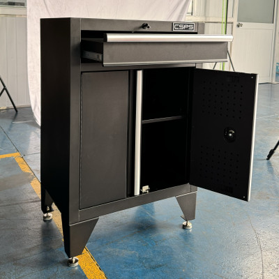 Tủ dụng cụ CSPS 61cm - 01 hộc kéo màu đen, tay cầm trắng kèm chân tủ
