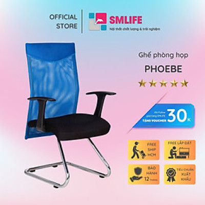 Ghế phòng họp chân quỳ inox bọc vảiSMLIFE Phoebe