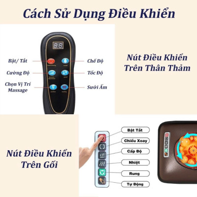Đệm massage toàn thân Vispo VP-N24D Có 10 điểm rung toàn thân, massage chân riêng, túi khí kéo giãn cột sống
