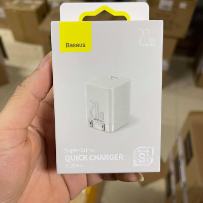 Baseus Super Si Pro Bộ sạc USB C có thể gập lại 20W nhỏ gọn và cực bền cổng Type C Sạc nhanh cho iPhone 12 Pro Max Bộ sạc nhanh Samsung Xiaomi iPhone Huawei - Hàng Chính Hãng