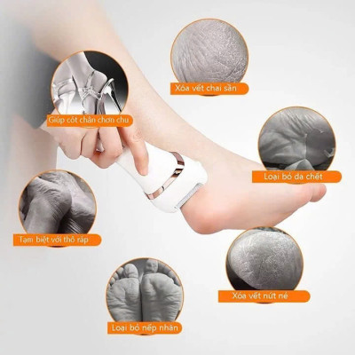 Máy Chà Gót Chân, Mài Gót Chân, Tẩy Da Chết Cao Cấp - Có Tích Điện, Tặng Kèm 3 Đầu Mài Thạch Anh 2 Chế Độ Mịn Da Quà Tặng Phụ Kiện 10 Món Cho Tiệm Nail Cá Nhân Nam Nữ Tại Nhà Văn Phòng - Giao Màu Ngẫu Nhiên