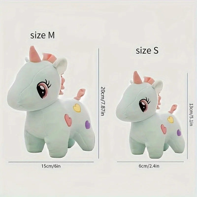 Thú nhồi bông kỳ lân hoạ tiết tim - Size 22cm - Màu ngẫu nhiên - Quà tặng gấu bông ngựa kỳ lân Unicorn đáng yêu.