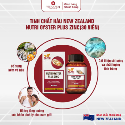 Viên Uống Tinh Chất Hàu New Zealand NUTRI OYSTER PLUS ZINC 30 Viên