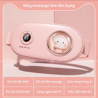 ￼Đai Chườm Nóng Massage Bụng KAW 6 Chế Độ Màn LED Thông Minh, Giảm Đau Bụng Kinh Nhanh Chóng, Làm Ấm Vùng Bụng Vùng Lưng