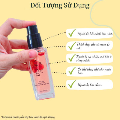 COMBO 5 Lọ Xịt Khử Mùi DEORA CLEAR Quyên Lara 50ml, Khử Mùi Hôi Nách, Ngăn Tiết Mồ Hôi